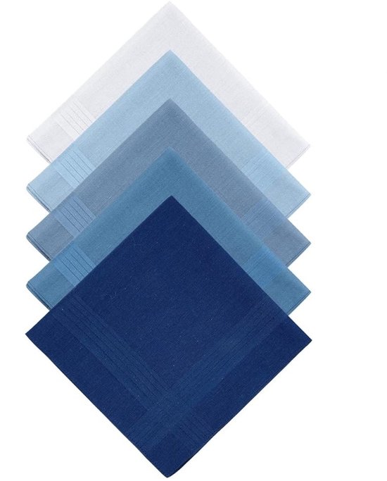 5 stuks - katoenen zakdoeken voor heren - Vierkante zakdoek - Pochet - 40 cm grote zakdoeken voor heren en dames - 5 kleuren