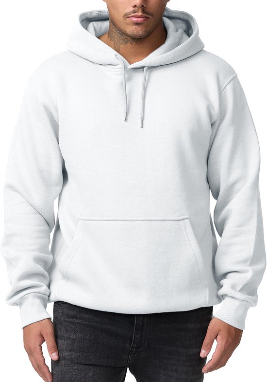 Sweat à capuche Smith & Solo pour homme - Sweat-shirt à capuche - Katoen - Wit L