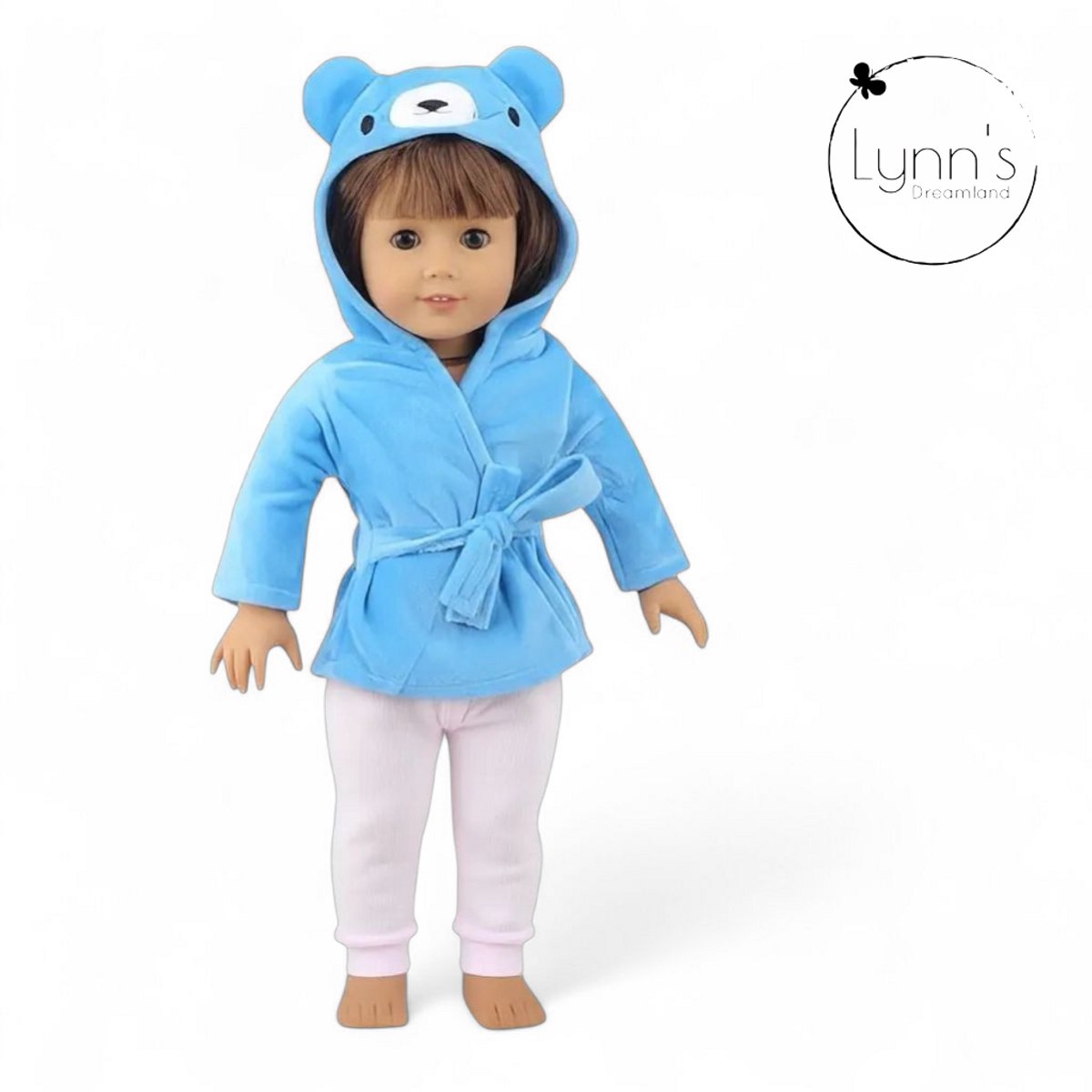 Poppenkleertjes voor babypop 43 cm - Blauwe beer badjas - In cadeauzakje - Poppenkleding geschikt voor o.a. Baby Born pop — afbeelding 11