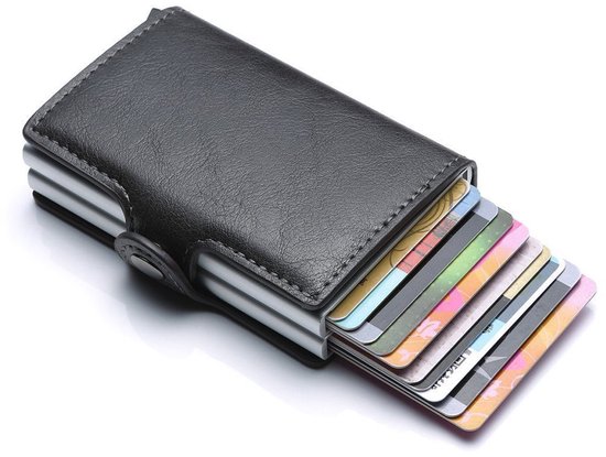 Portefeuille IBETTERTEC Mini homme et femme, en cuir, Smart et Protection -RFID (portefeuille homme, Mini portefeuille, porte-monnaie, fin avec clip, porte-cartes de crédit, avec compartiment pour billets)