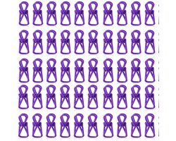 50-stuks Chipklemmen - Voedselzakklemmen - Wasknijpers - Mapklemmen - Fotodecoratie - Wanddecoratie - Geschikt voor het sluiten van snackzakken, het organiseren van documenten of het bevestigen van kleine huishoudelijke artikelen - Paars