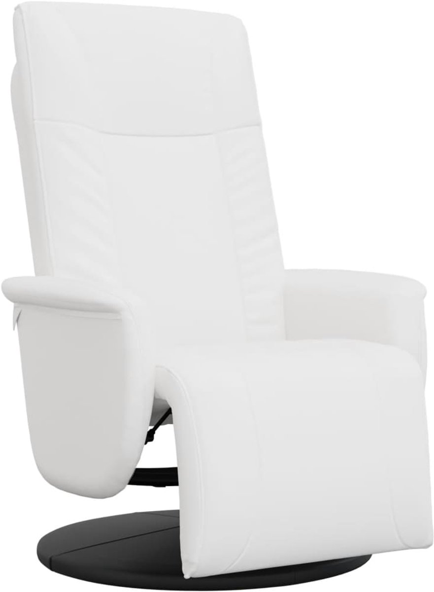 vidaXL Fauteuil - verstelbaar - met - voetensteun - kunstleer - wit