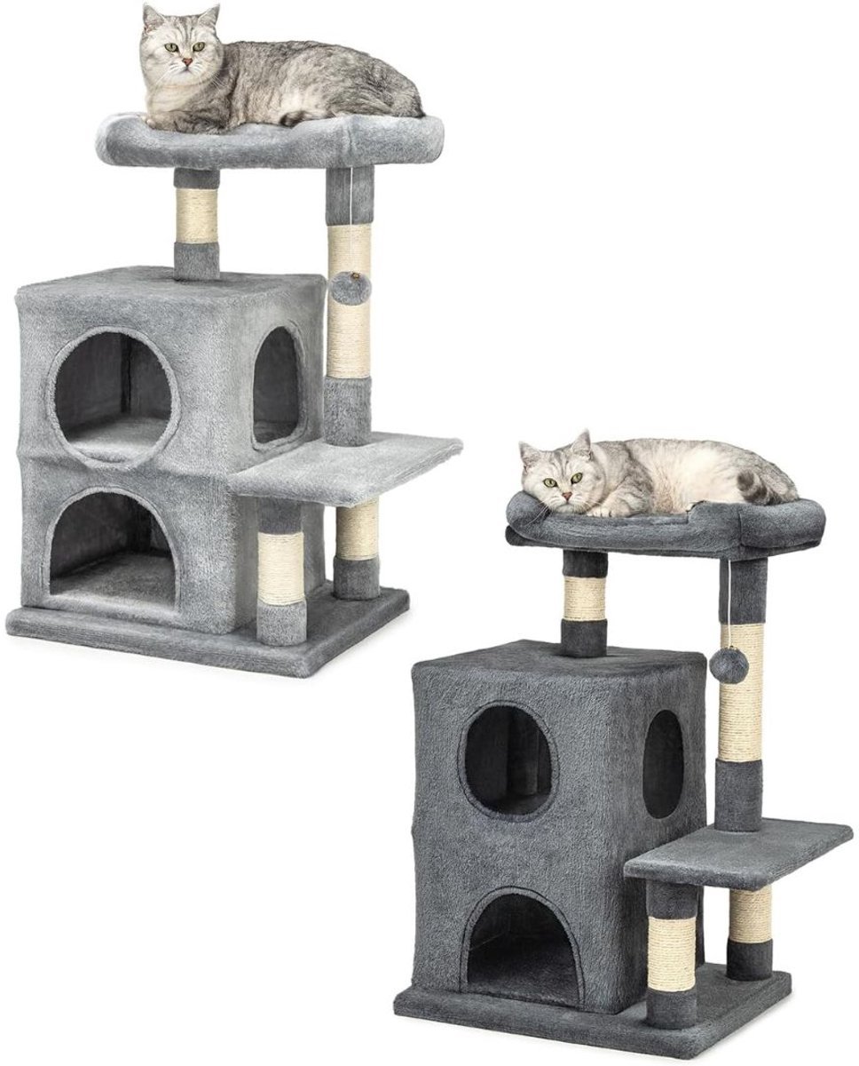 Thuys – Krabton Voor Katten – Krabmeubel – Krabboom – 50 x 40 x 80cm – Lichtgrijs