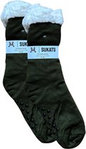 Sukats® Huissokken - Homesocks - Maat 41-46 - Antislip Sokken - Fluffy Sokken - Heren Huissokken - Slofsokken - Variant 18 - Meerdere Maten en Varianten - Kerstsokken