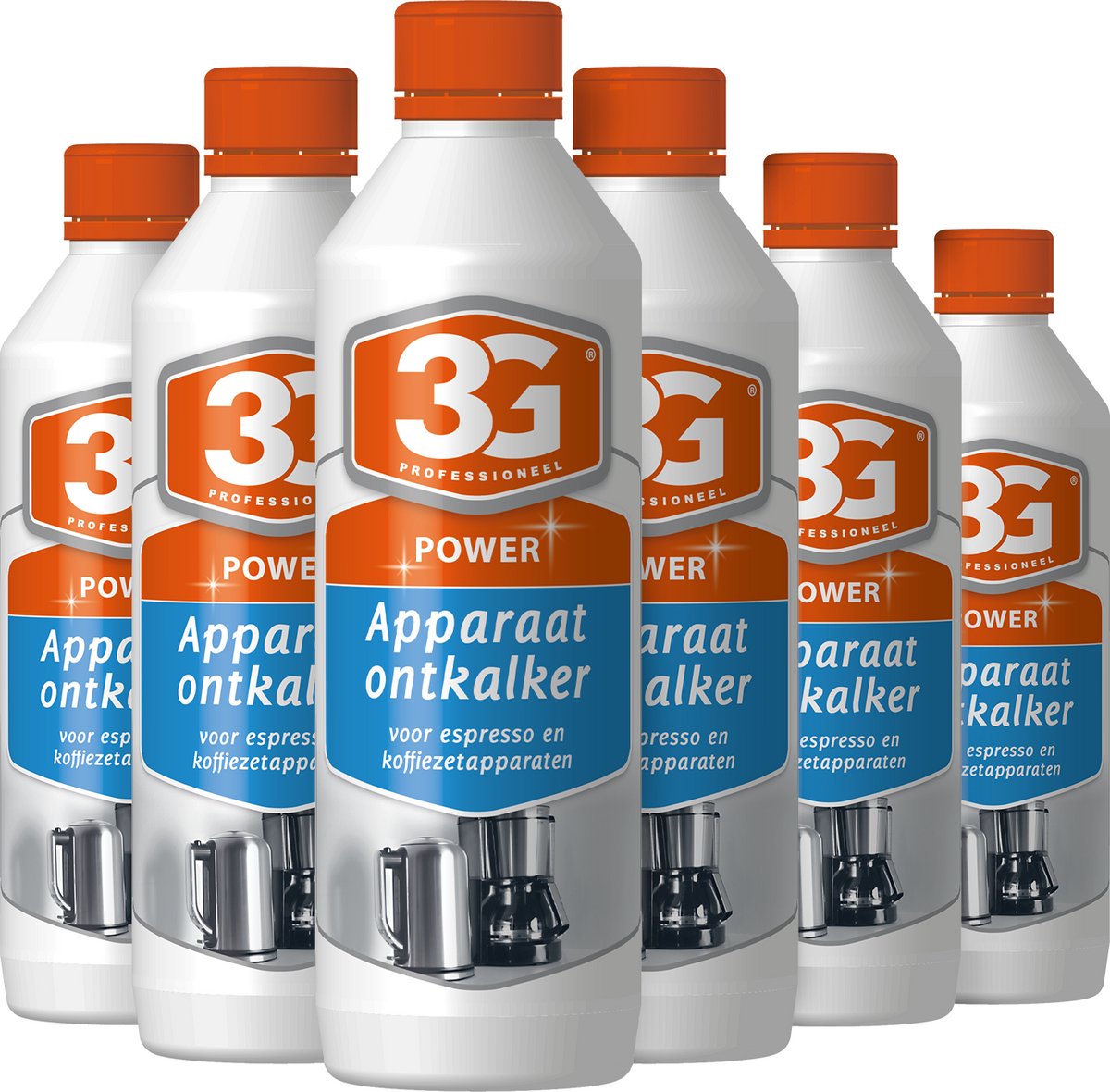 6x 3G Professioneel Power Apparaat ontkalker - Ontkalker - ontkalker koffiemachine - Koffiezetapparaat Ontkalker - Kalk Verwijderen - Apparaatontkalker - 6-Pack