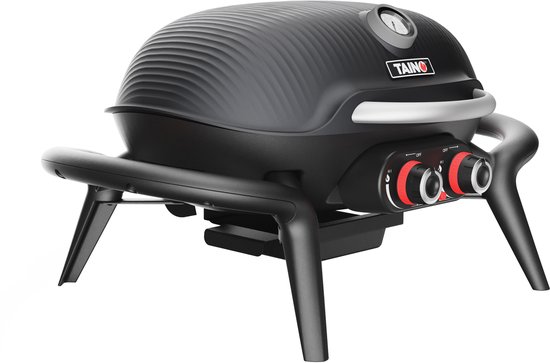 TAINO KENAI gasbarbecue - kleine tafelbarbecue buitenkeuken gegoten aluminium zwart — afbeelding 3