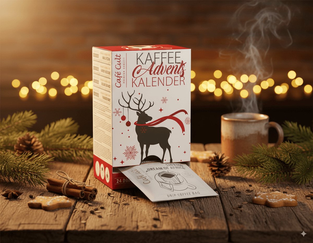 Koffie Adventskalender Winter – 24 drip coffee bags – 12 smaken single origin & flavoured – Versgemalen filterkoffie zonder machine – cadeau voor koffieliefhebbers