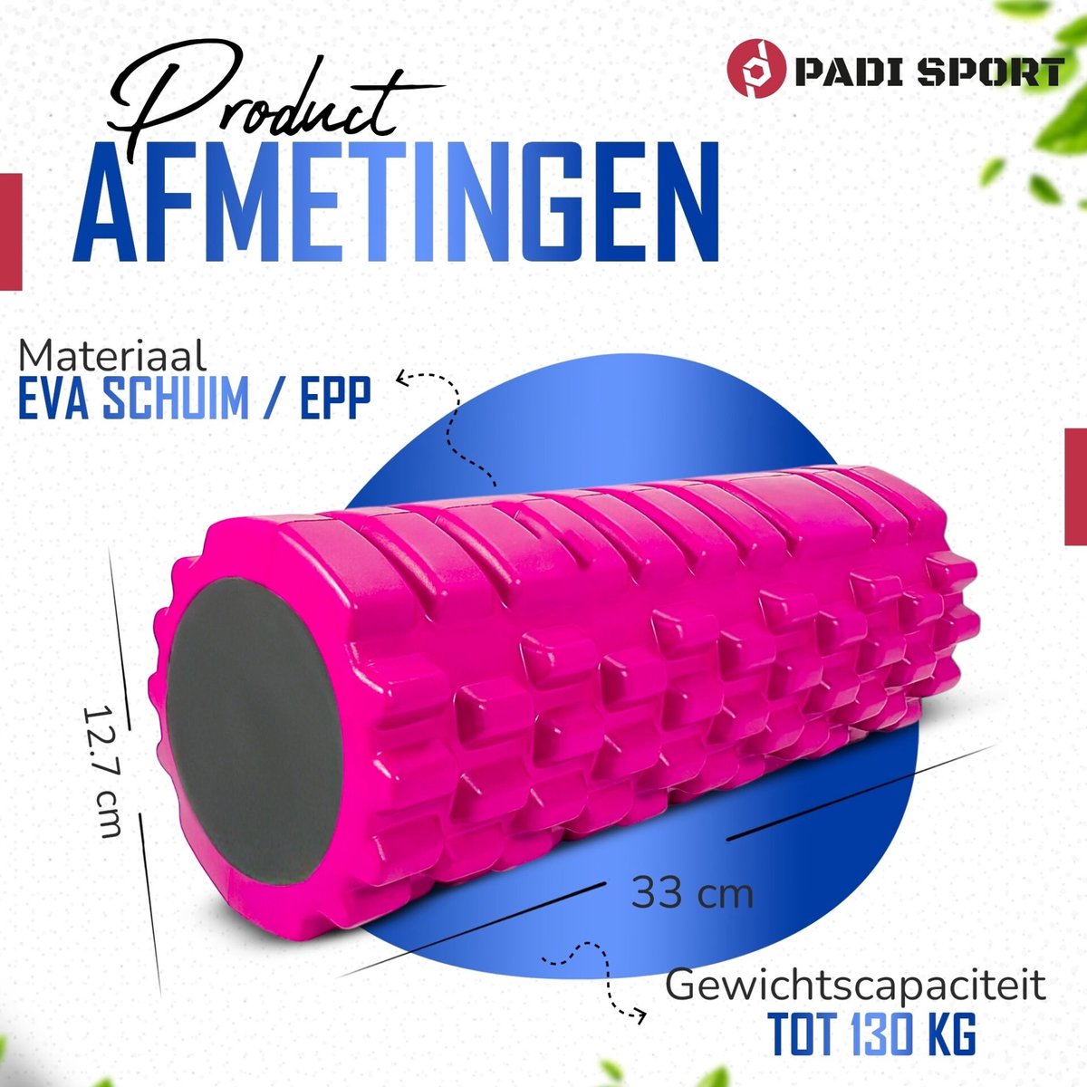 Padisport Foamroller 2 In 1 Voordeelset Roze - Foamrol thumbnail 3