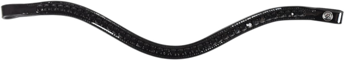 Frontriem Anatomica Welfare Preciosa - Black, leather, Black crystals - Cob