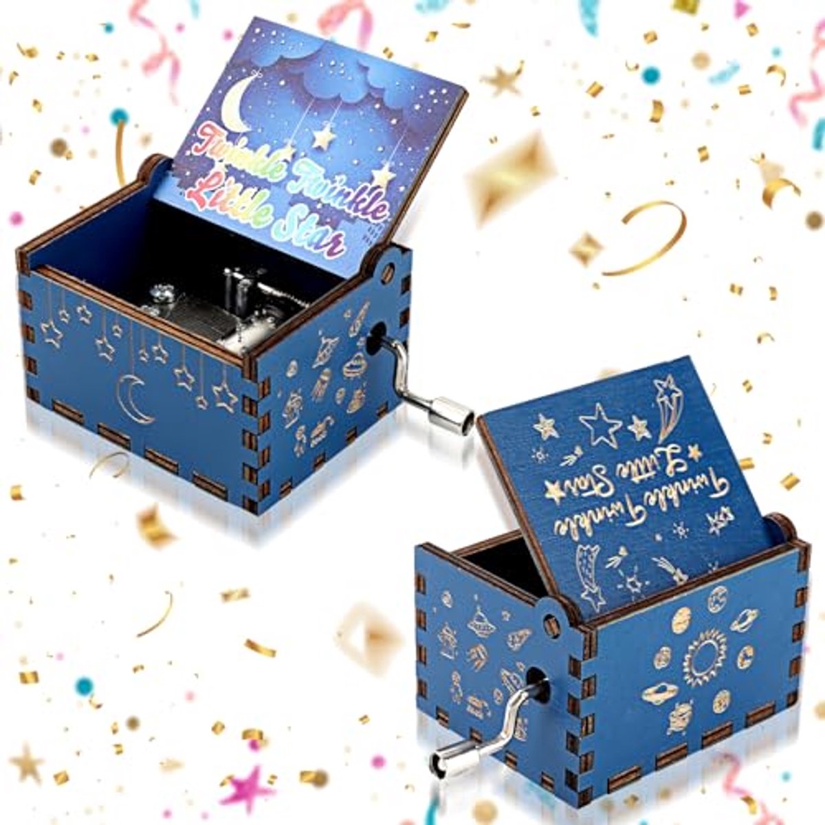 Mini Vintage Muziekdoos - Handgedraaide Houten Muziekdoos als Geschenk voor Speciale Gelegenheden