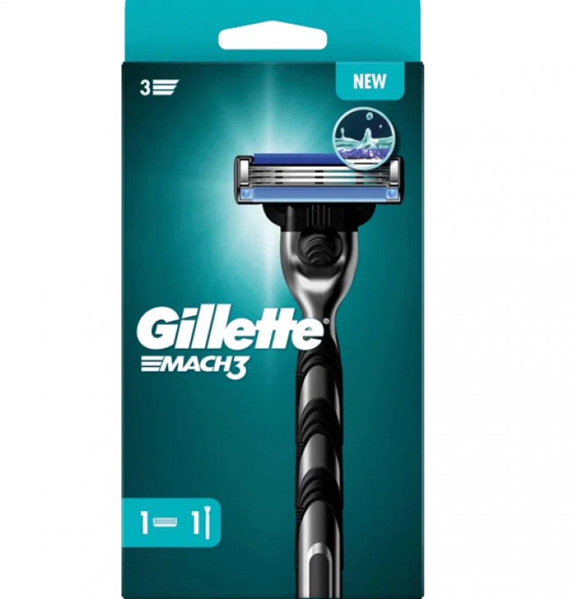 Gillette Mach3 systeem apparaat + 1 reserve mesje