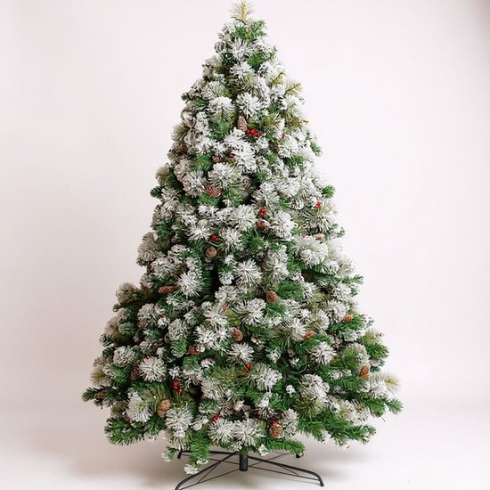 Sapin de Noël avec pommes de pin Vert et blanc 120 cm PVC et PE - Sapin