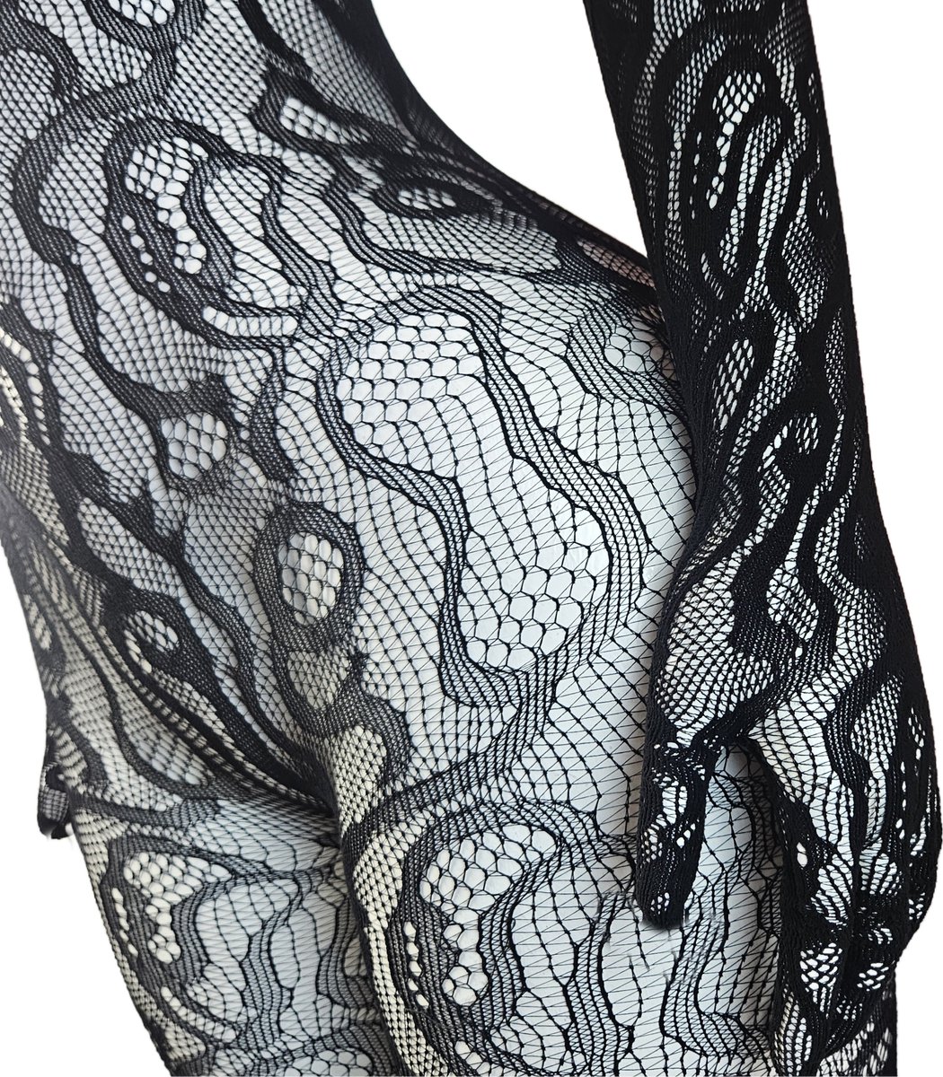 BamBella ® - Panty pak -Onesize - body suit - Dames - Onesize - Erotische jumpsuit van kant lingerie Volledig met handschoenen lange mouwen