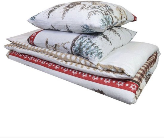 Luxe Katoen Flanel dekbedovertrek Aspen Rouge - 240x220 van Merkloos — afbeelding 4