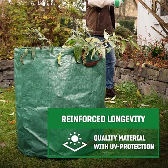 Tuinafvalzakken 272L - UV-Stabiel en Waterafstotend - Herbruikbare en Stabiele Tuinzakken Met Grepen van GardenMate — afbeelding 5