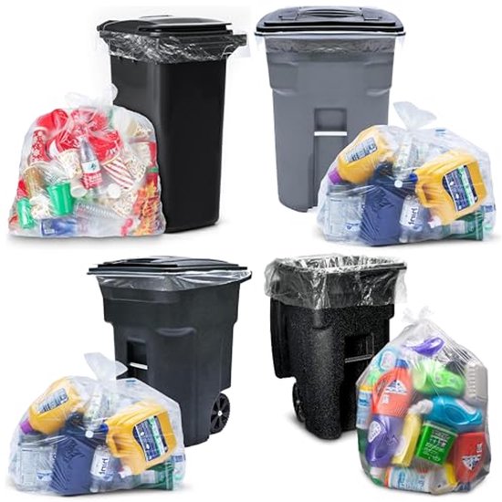 Lot De 5 Sacs Poubelle XXL 1000 Litres – Très Résistants, Feuilles, Jardin, Déchets Chantier (100% Recyclé)