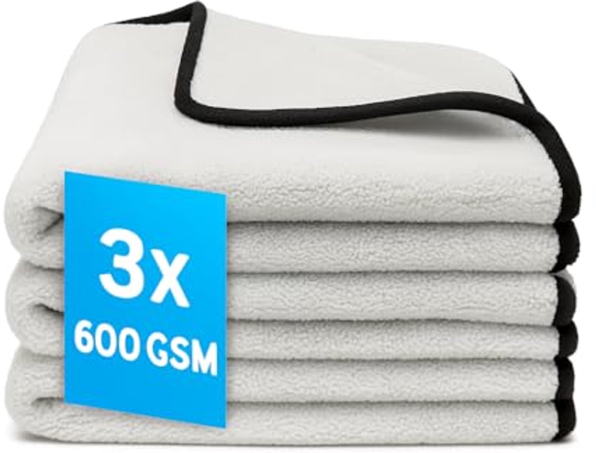 Premium Microvezel Polijstdoeken voor Auto Onderhoud - Set van 3