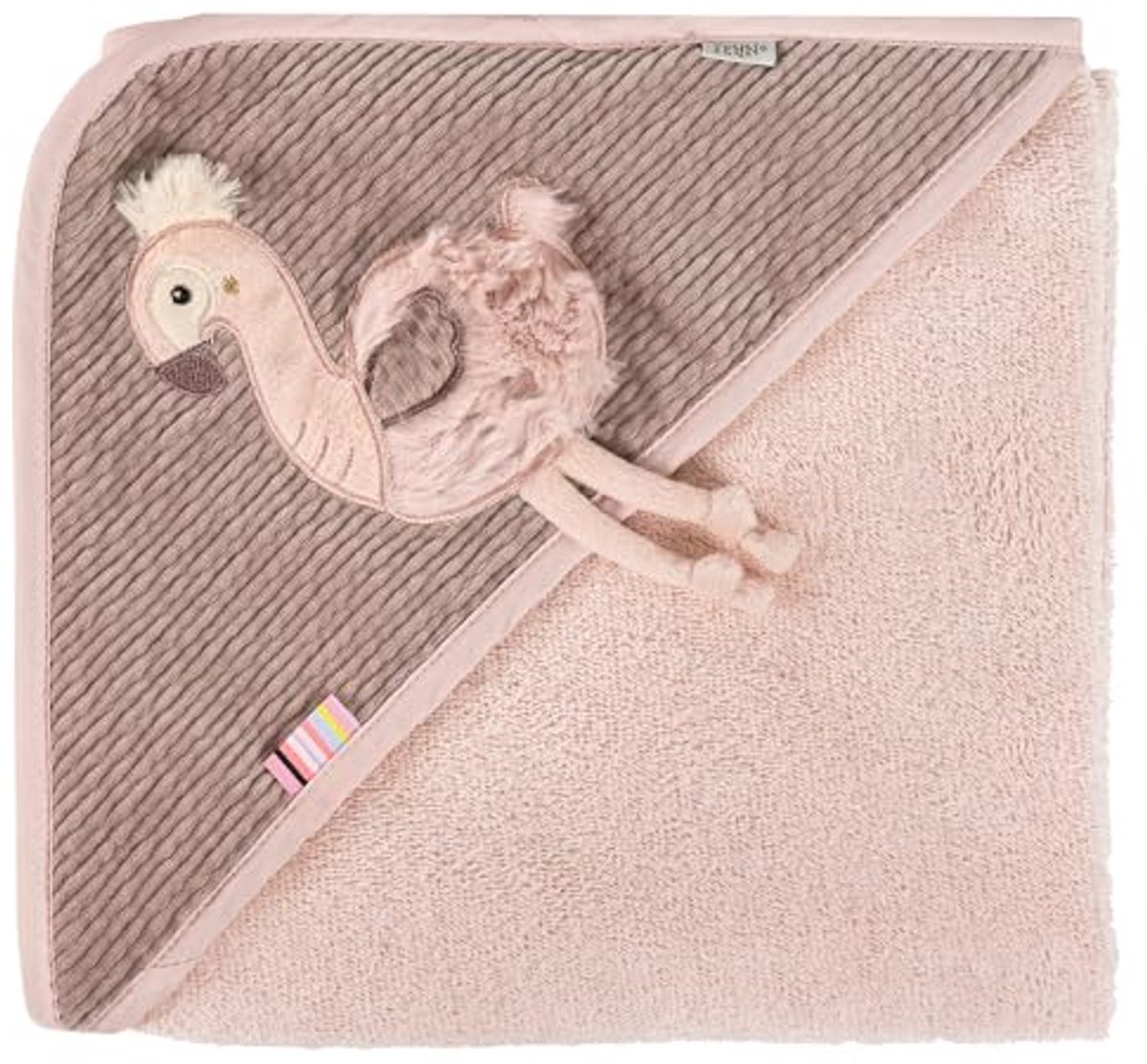 Badhanddoek met Capuchon voor Baby's - Absorberende en Knuffelzachte Badponcho met Flamingo Motief