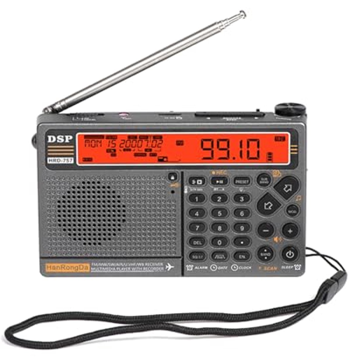 Multiband Radio met Bluetooth en App Bedieningsmogelijkheden - Draagbare Radio met FM AM MW SW V.UHF AIR WB en SOS-alarm