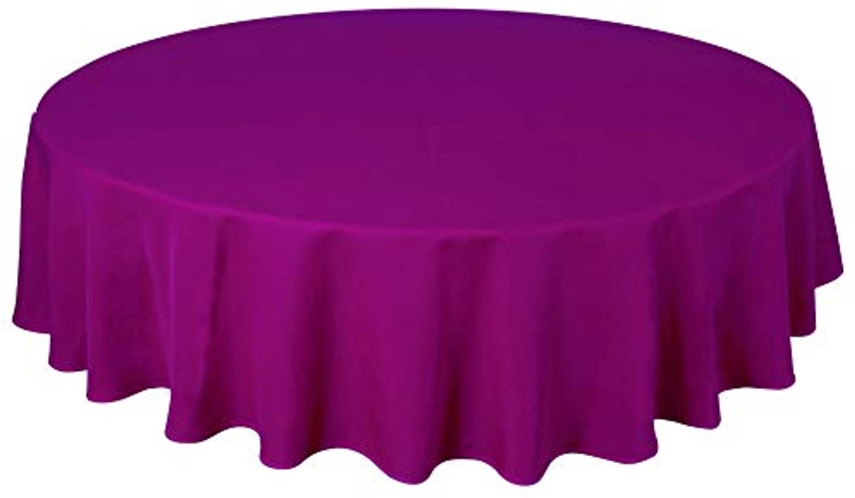 Rond Tafeltje van 140 cm - Onderhoudsvriendelijk Paars Tafelkleed