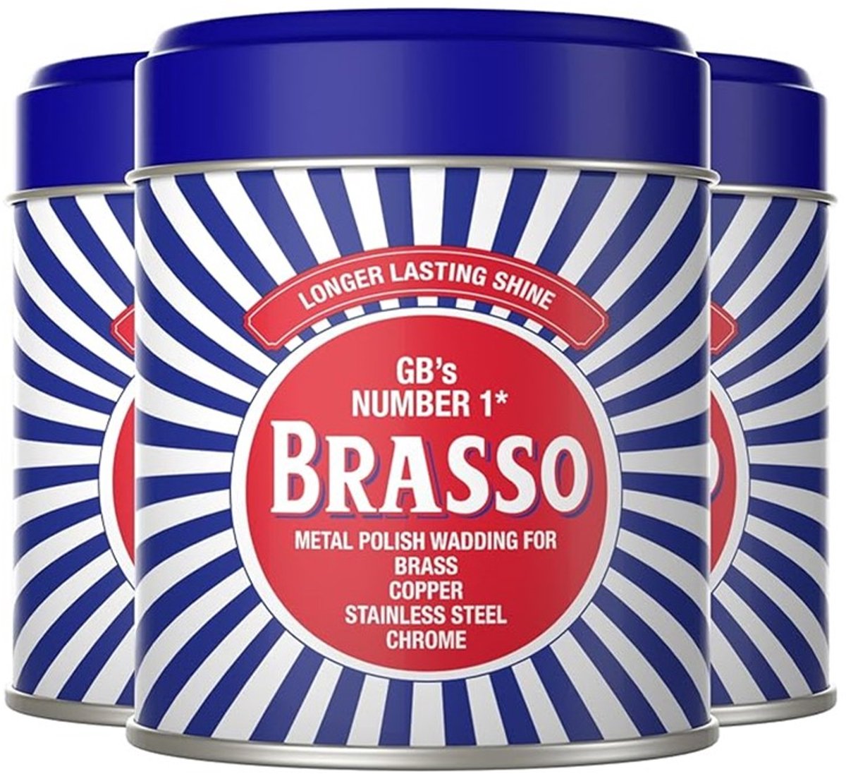 Brasso Poetswatten - Poetsmiddel - 3 x 75g - voordeelverpakking