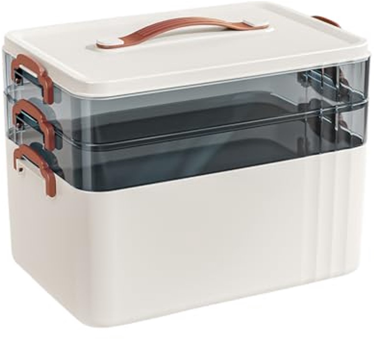 Grote Draagbare Multifunctionele Medicijnbox met Transparant Deksel – Geordende Opslag voor Geneesmiddelen, Sieraden en Naaitoebehoren