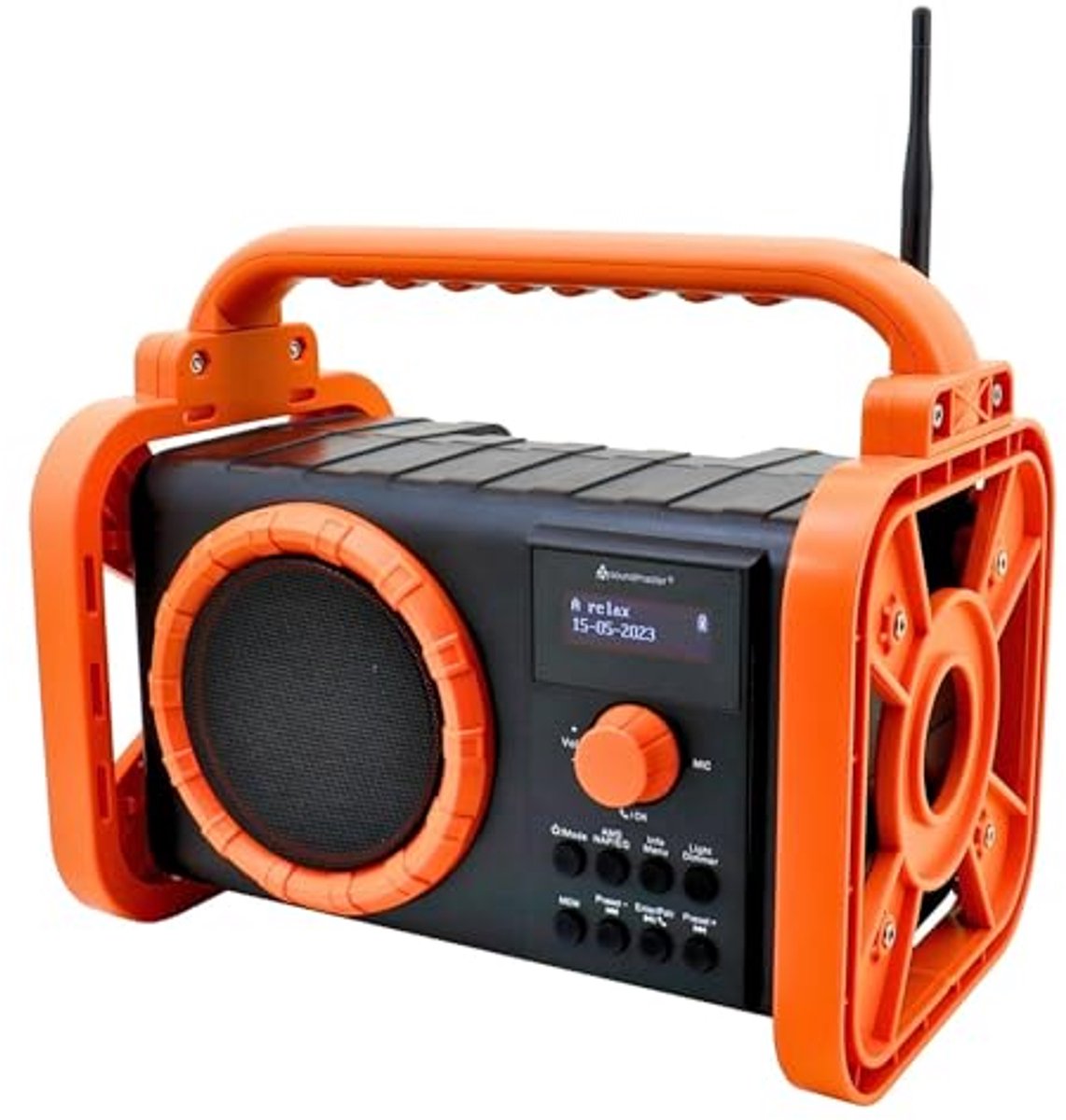 Bouwplaatsradio DAB+ FM-RDS met Bluetooth en Li-Ion Accu - Spatwaterdicht en Stofdicht