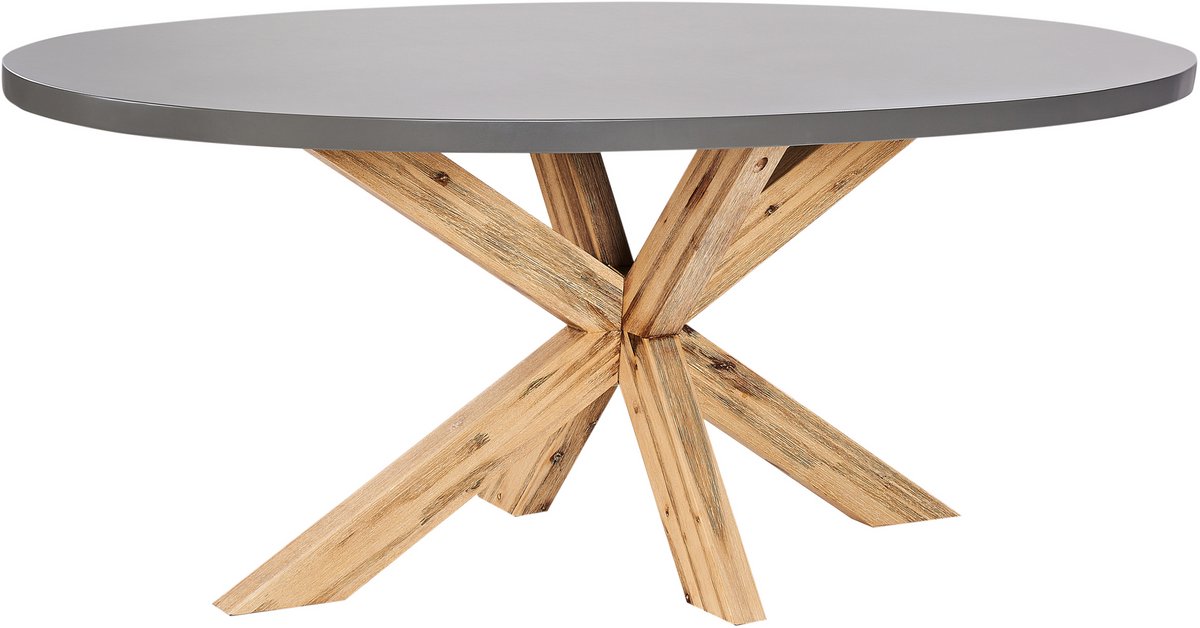 ORISTANO - Tuintafel - Lichthout/Grijs - 190 x 100 cm - Beton