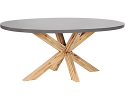 ORISTANO - Tuintafel - Lichthout/Grijs - 190 x 100 cm - Beton