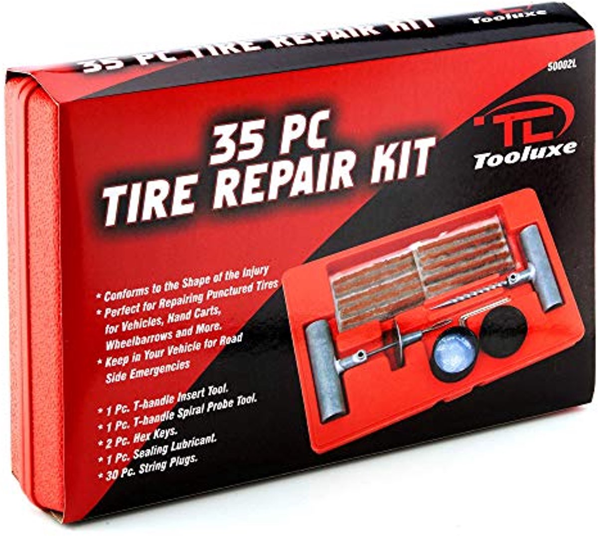 Universele Heavy Duty Bandenreparatieset | 35-delig | Reparatie van Lekke Banden voor Auto, Vrachtwagen, Motorfiets en ATV | Ideaal voor Pechhulp