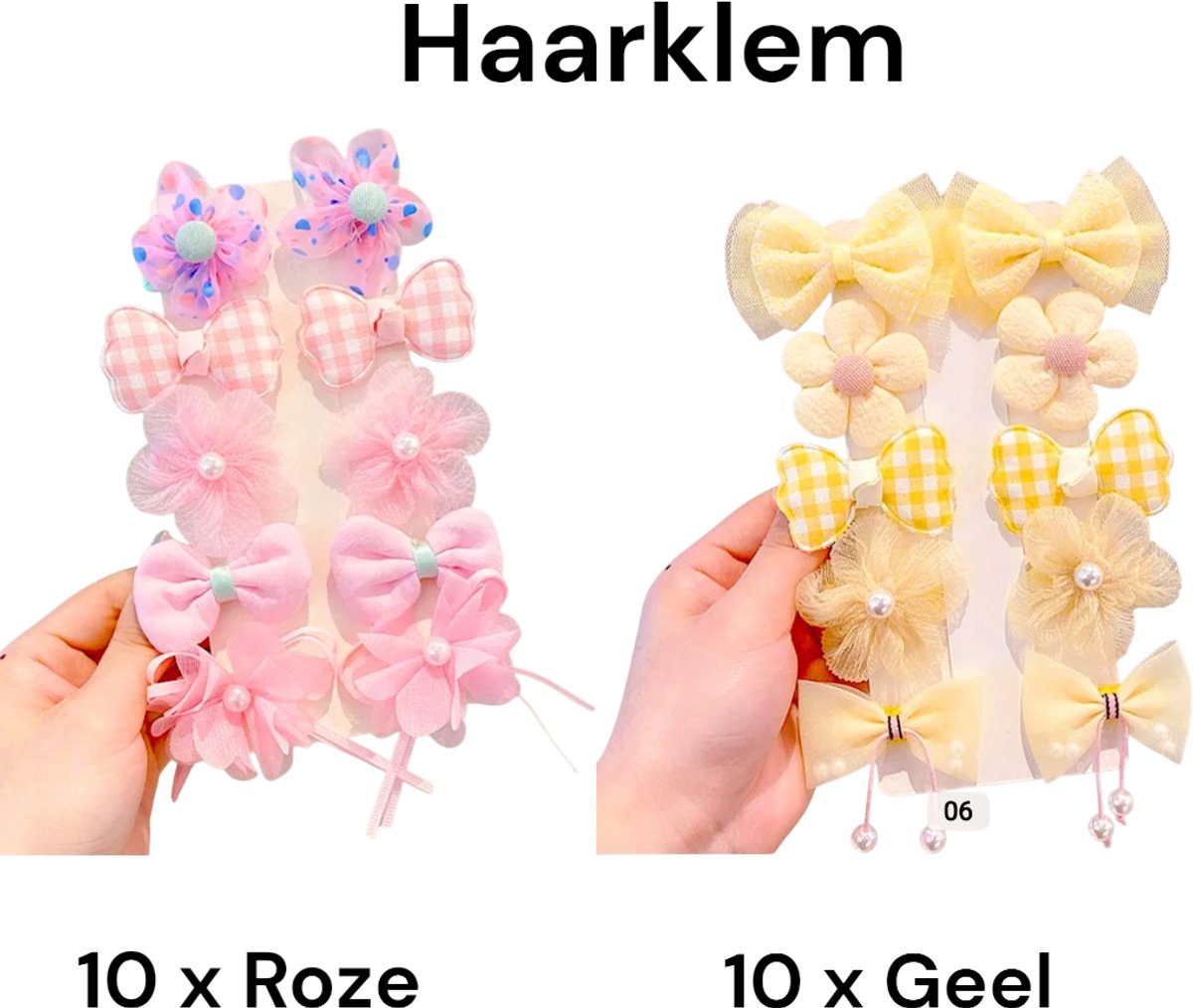 20 x Meisjes Haarklem/ Roze + Geel/ Princess Hair Clip/ Stevig Haarspeldjes/ Meisjes/ Kleurrijk/ Gift/ Cadeau/ Sinterklaas/ Kerst/ Alligator clips/ Haarspelden/ Haaraccessoires/ Baby's en meisjes/ Peuter Haarspeldjes/ Peuter/ Haarclipjes...20 stuks