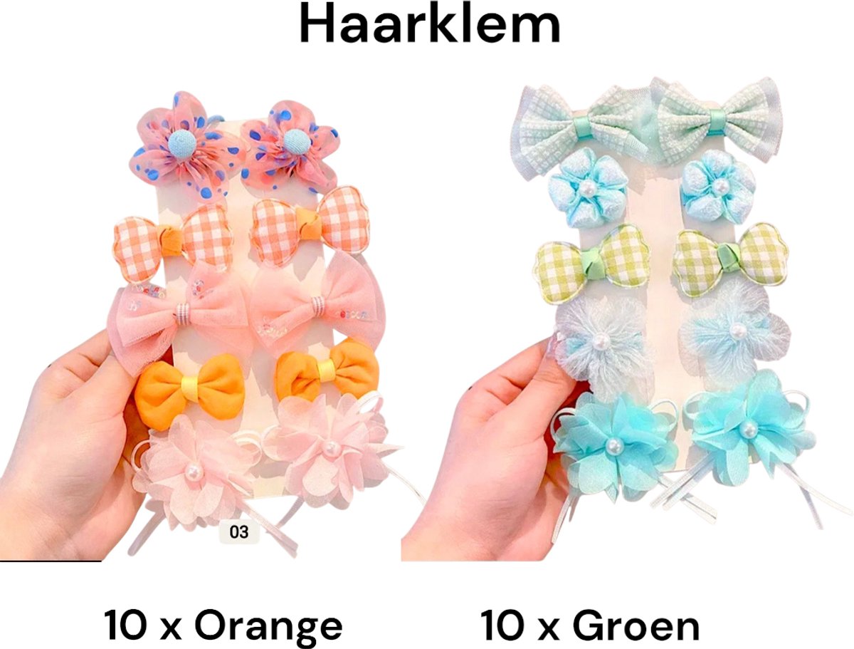 20 x Meisjes Haarklem/ Orange + Groen/ Princess Hair Clip/ Stevig Haarspeldjes/ Meisjes/ Kleurrijk/ Gift/ Cadeau/Sinterklaas/ Kerst/ Alligator clips/Haarspelden/Haaraccessoires/ Baby's en meisjes/Peuter Haarspeldjes/ Kinderen/ Haarclipjes...20 stuks