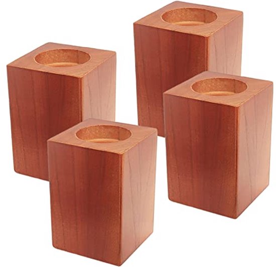 XCKJYDCDB 4 stuks houten bedverhogers, houten meubelverhogers, houten