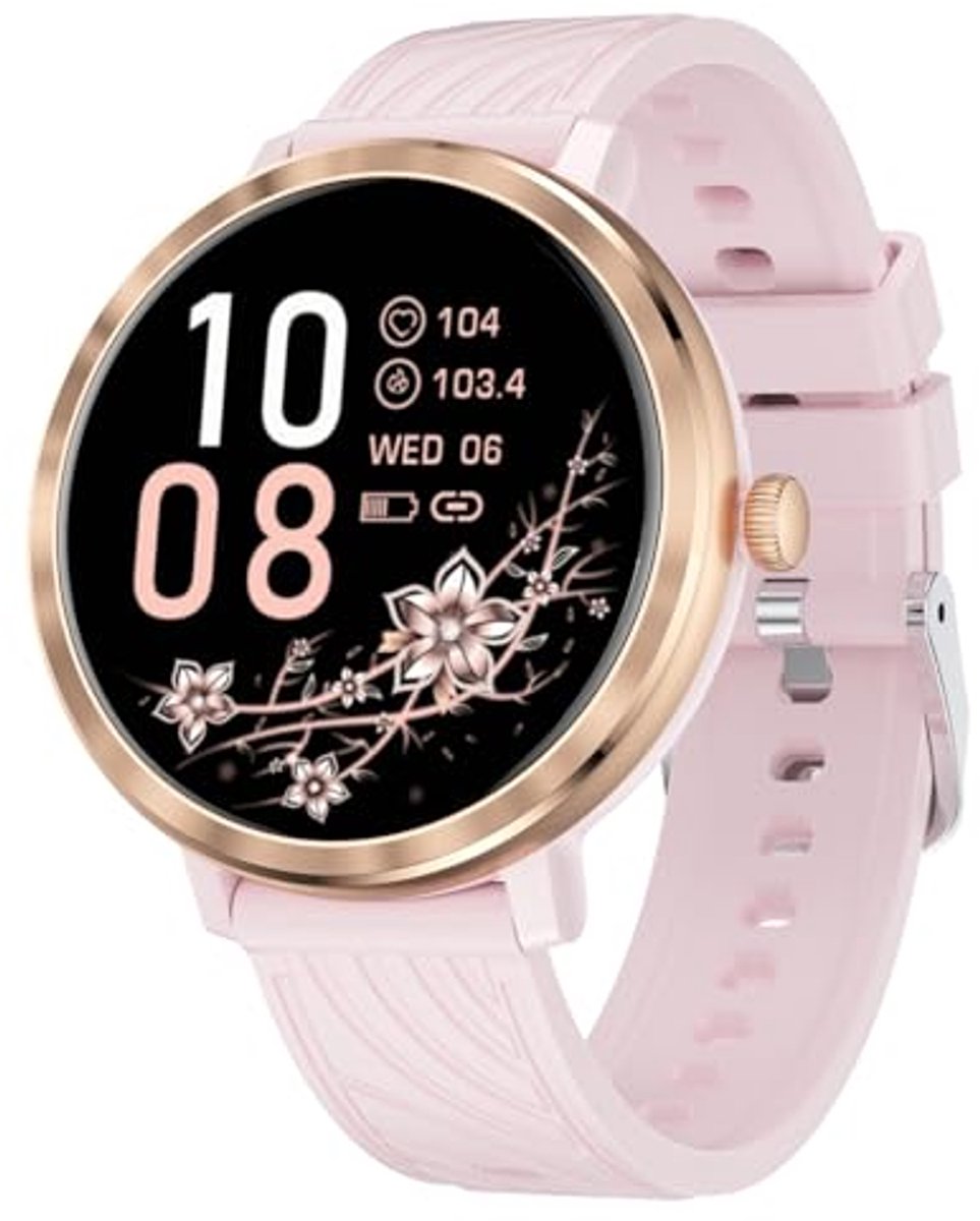 Slimme Horloge voor Vrouwen - 1,2 Inch AMOLED Fitness Tracker met Hartslag- en Slaapmonitor, IP68 Waterdicht en 100+ Sportmodi