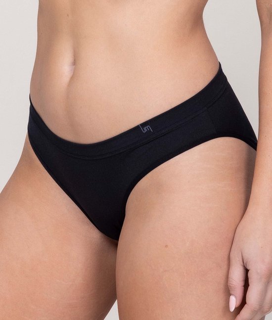 Culotte bikini Undiemeister pour femme - Zwart Volcano - Sous-vêtements Lingerie Basic - Culotte - Tissu doux et respirant - Bande élastique - Coutures plates - Sans étiquette - Culotte lisse - Tencel - Culotte bikini - Taille XL