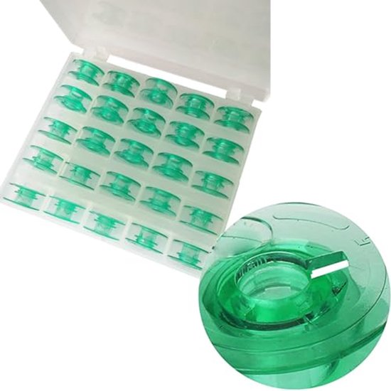 VBS Set van 2 naaigarendozen voor 42 spoelen van 23 x 13,5 x 6,3 cm, naaigarenopslag, naaien