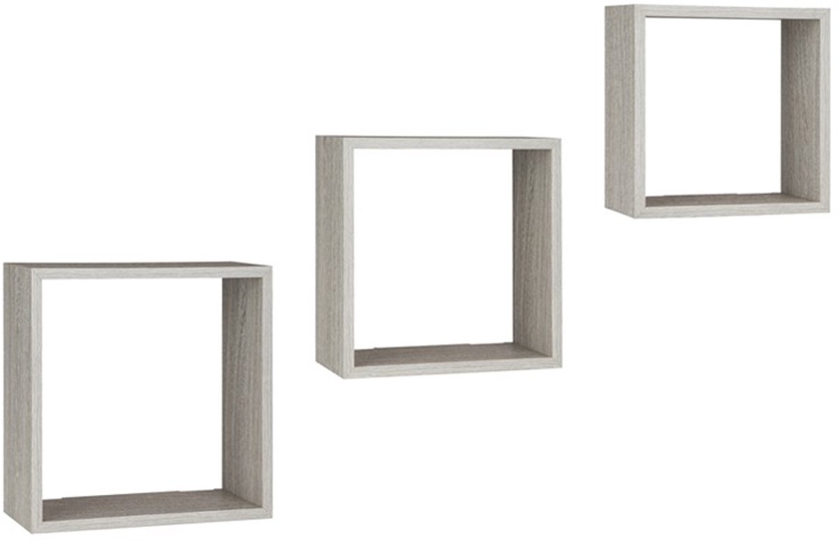 Practo - Home - Wandrekken - 3 - st - hout - grijs