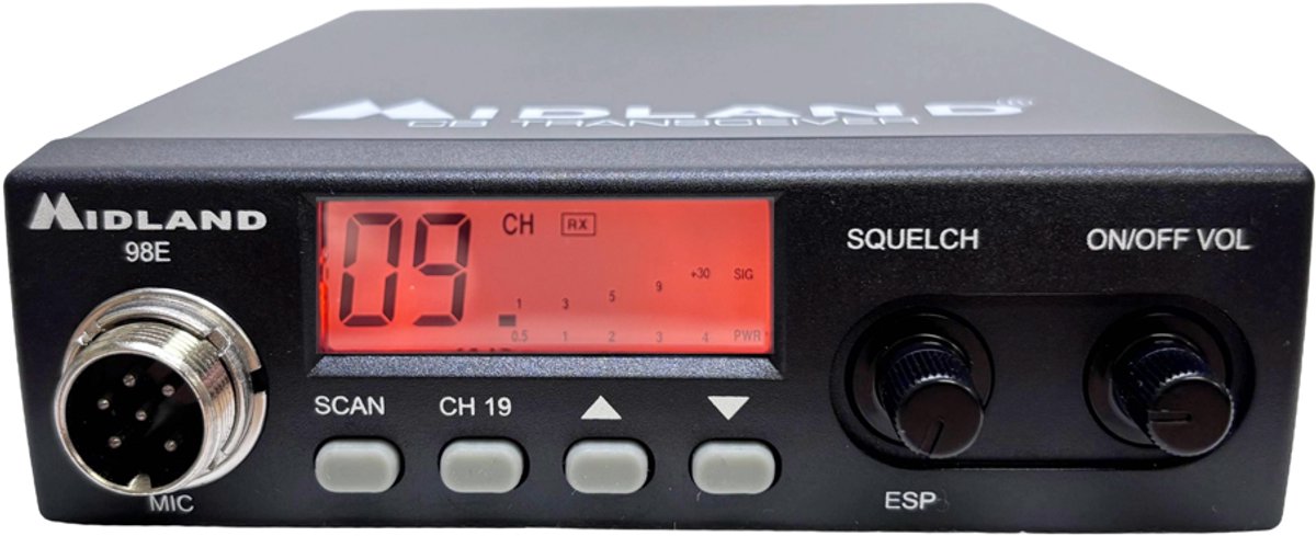 Midland 98 E – 12V CB Radio – FM Only – Compacte en Betrouwbare Auto- en Vrachtradio