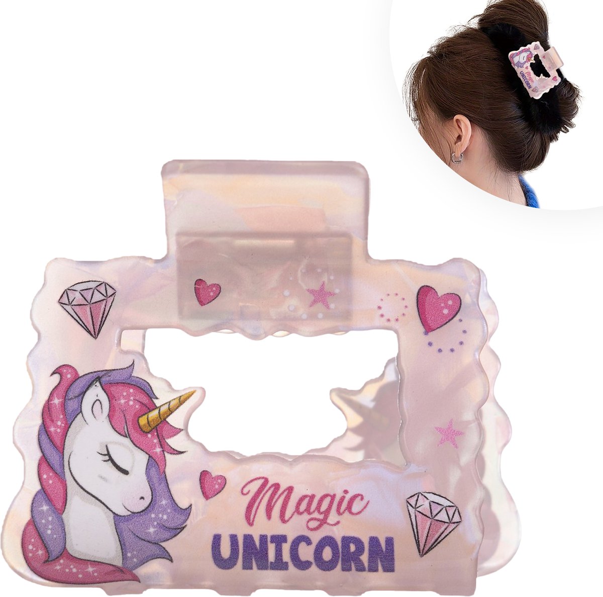 Unicorn Haarklem Meisjes - Haarklem - Haarclip - 5.5 x 4.0 x 5.0