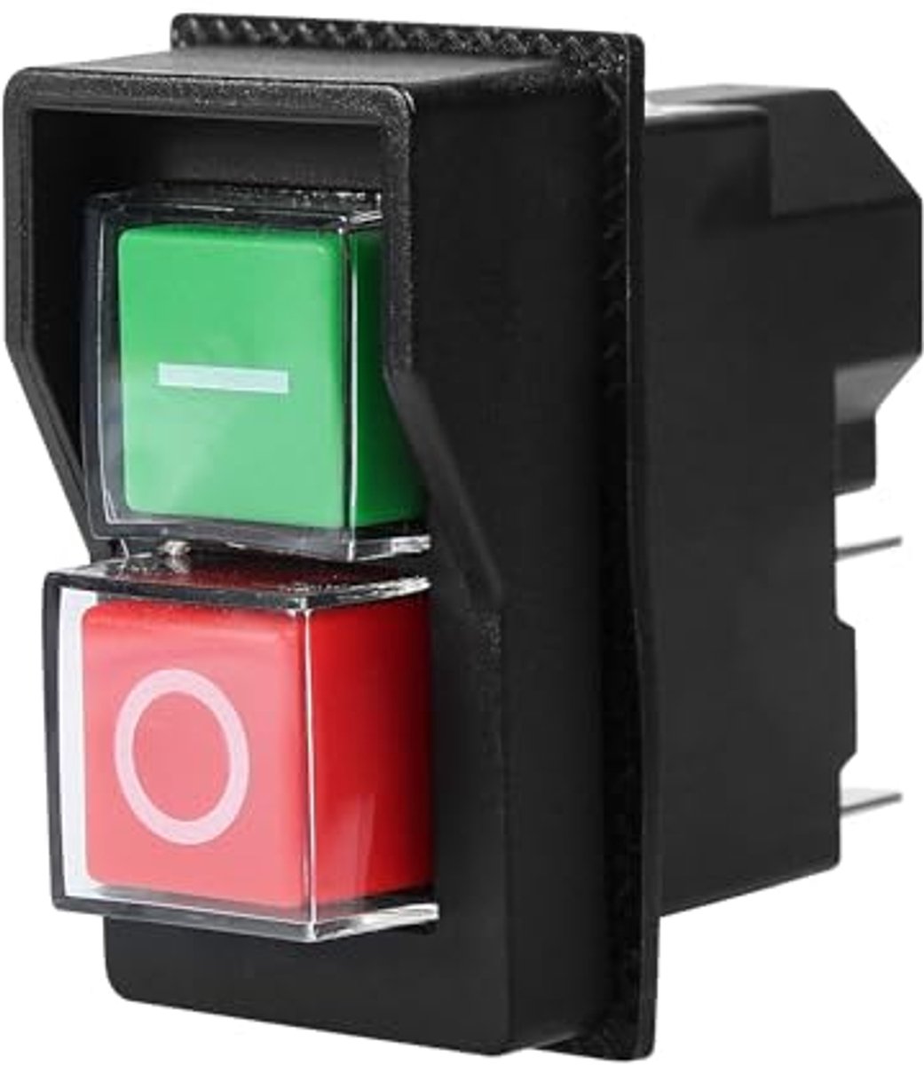 Waterdichte 4-Pins Veiligheidsschakelaar 230V - Drukknop Magneetstarter voor Machines