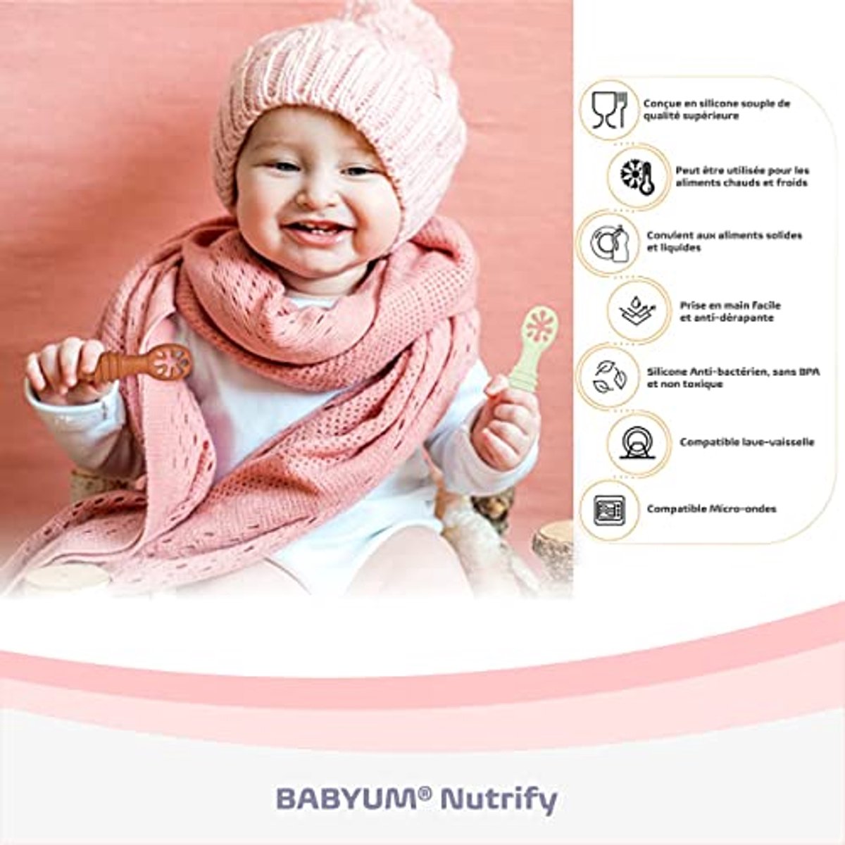 Set van 2 pre-leerlepels voor kinderen en baby's - Ideale voedseldiversificatie DME BLW - Ergonomisch servies en bestek