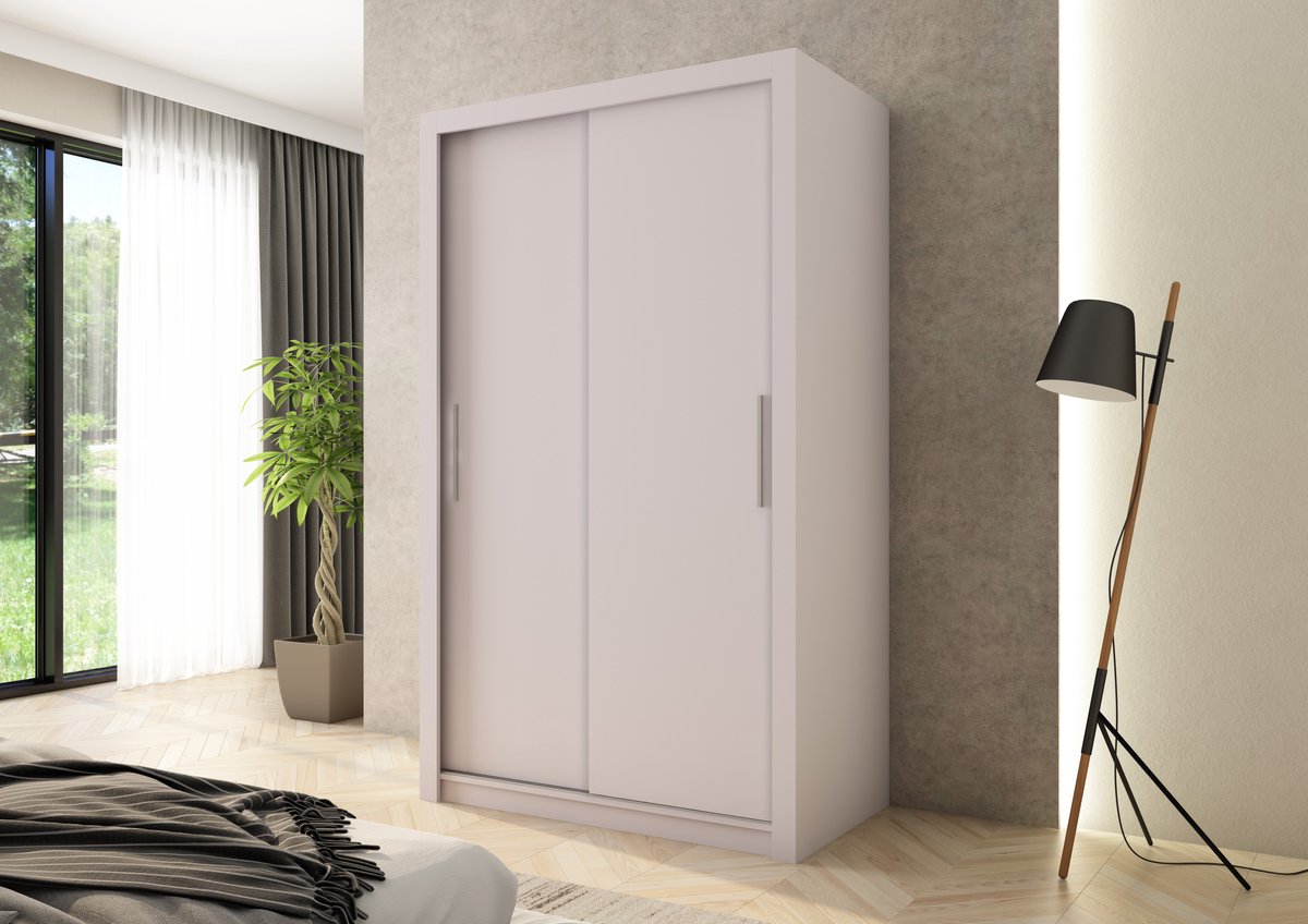 Promeubels Kledingkast Miami - 120cm - Beige - Schuifdeur - Opbergkast