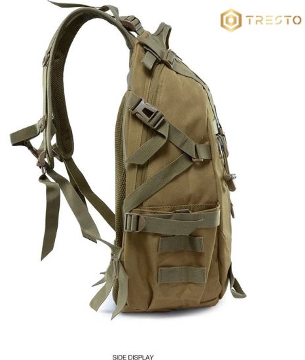 TRESTO - Rugzak – Rugtas - 40L Militaire Backpack – Waterdicht & Duurzaam – Geschikt voor Reizen, Wandelen, Kamperen & School – Legergroen – Unisex (Dames & Heren) – foto 2