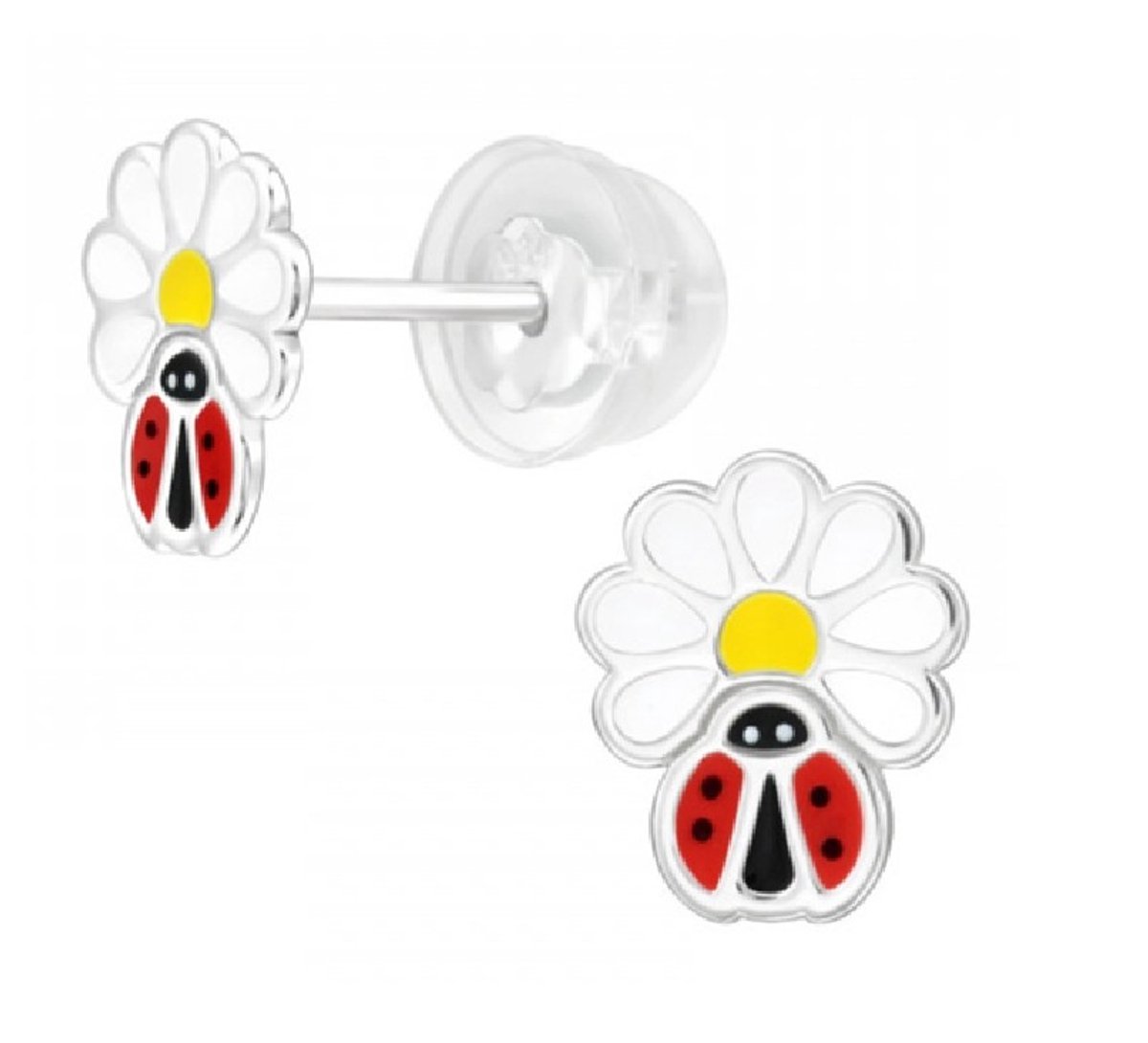 La Rosa Princesa Zilveren Bloem Oorbellen Lieveheersbeestie Madeliefje Meisje – 925 Sterling Zilver Premium