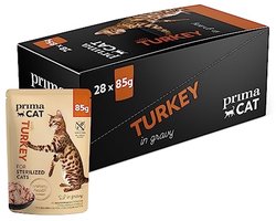 Complete natvoer voor gesteriliseerde katten met kalkoen in jus - 28 verpakkingen à 85 g