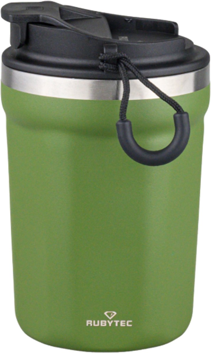Rubytec Shira Mugshot - 200 ml - Thermosbeker - Koffiebeker To Go - Vacuüm Drinkfles - Thermosfles - Waterfles - RVS Drinkfles - Urenlang Koud of Warm Drinken - Lekvrij - BPA-vrij - Groen
