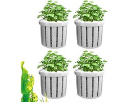Aquarium Planter - 4-pack - Aquarium Planter - Aquarium Hydroponische Planter, Waterornament Decoratie voor Appartementen, Hotels, Verhuur, Restaurants, Studentenhuizen en Bedrijven, Wit