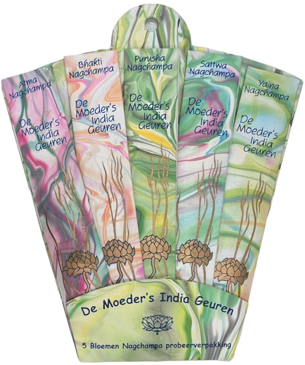 De Moeder's Geuren De Moeders Geuren Wierook - India Nagchampa palet - Bloemen Paletje - Cadeauverpakking 30 korte stokjes Multi-coloured