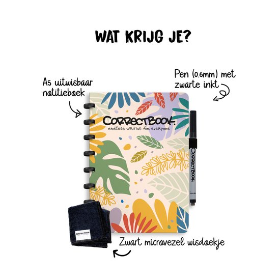 Correctbook Special Edition Botanical Beauty ligné - Carnet effaçable / tableau blanc