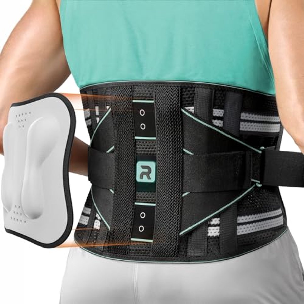 Rugsteun Voor Volwassenen - 8-Weg Lendesteun Met 3D Kussen En Massage - Ademend Belts Voor Rugpijn